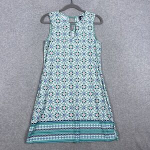 Aqua Et Sol UPF 50+ Cover-Up Dress Geometric Print Womens Size S Resort Summer
